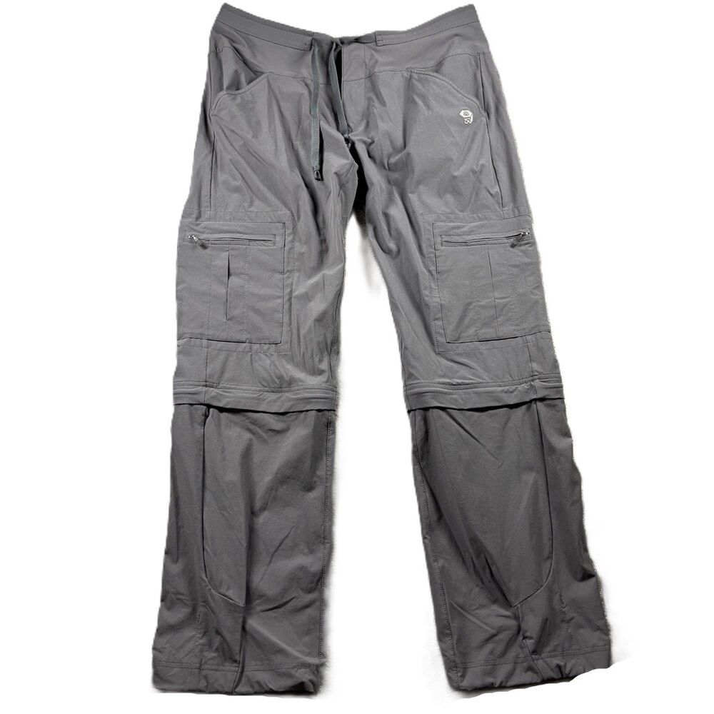 Mountain Hardwear Women Hiking Pants Cargo Convertible Shorts Gray 8/30 H297